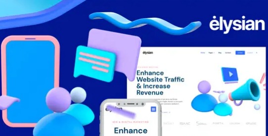 Elysian - Kit Elementor de Agencia SEO 3D Estilo
