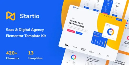 Startio - Saas & Digital Agencia Elementor Template Kit