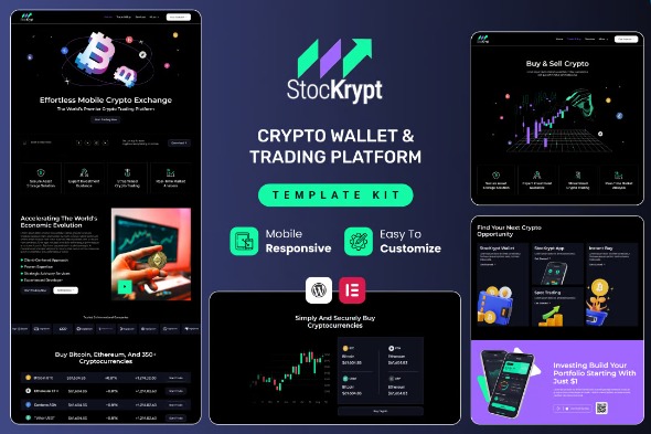 Stockrypt – Online Trading & Investment Elementor Template Kits