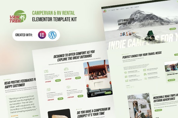 VanTrek – Campervan & RV Rental Elementor Pro Template Kits